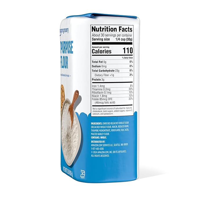 Amazon Grocery, All Purpose Flour, 2 Lb (Previously Amazon Fresh, Packaging May Vary)