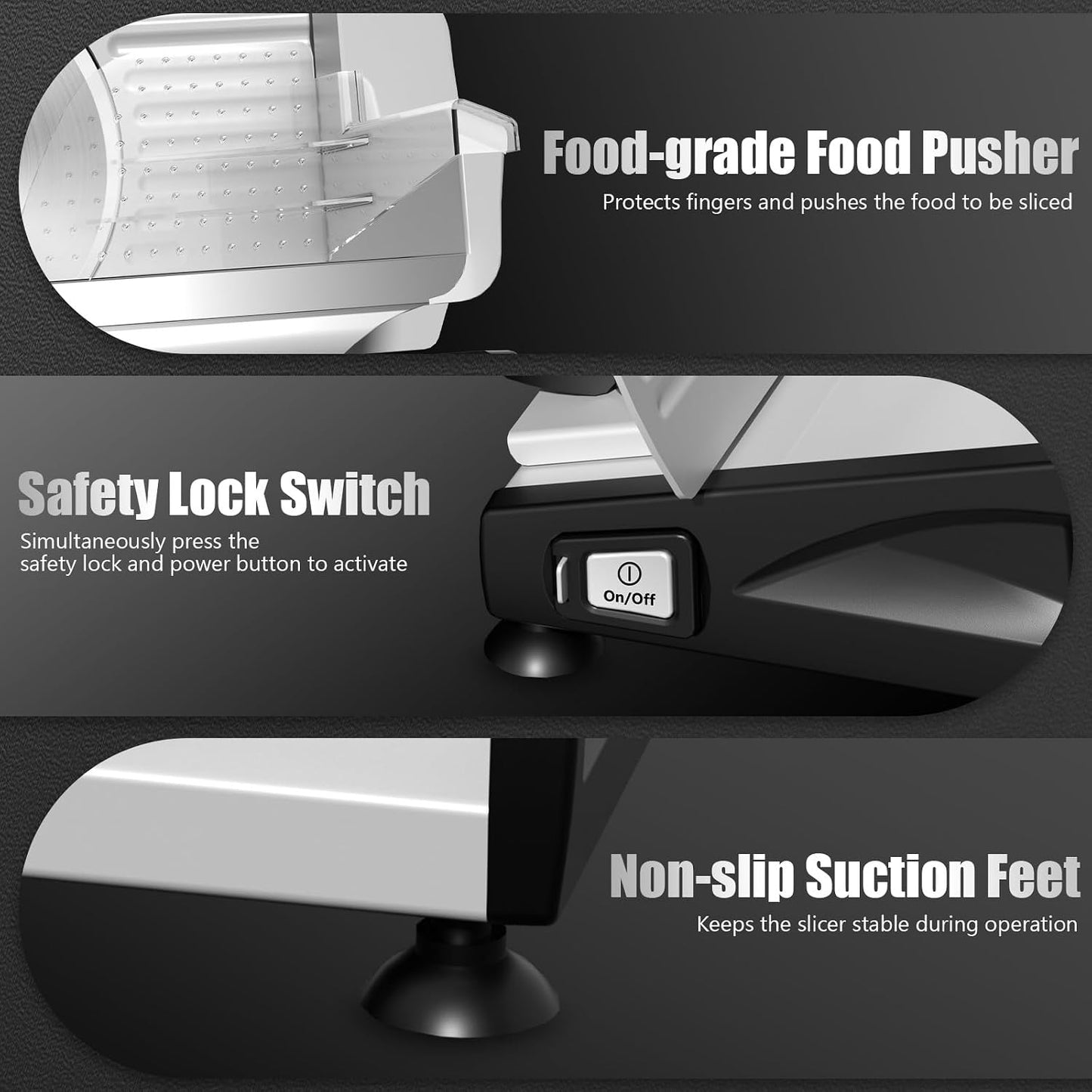 OSTBA Meat Slicer, Two 7.5” Stainless Steel Blades, 200W DC Motor