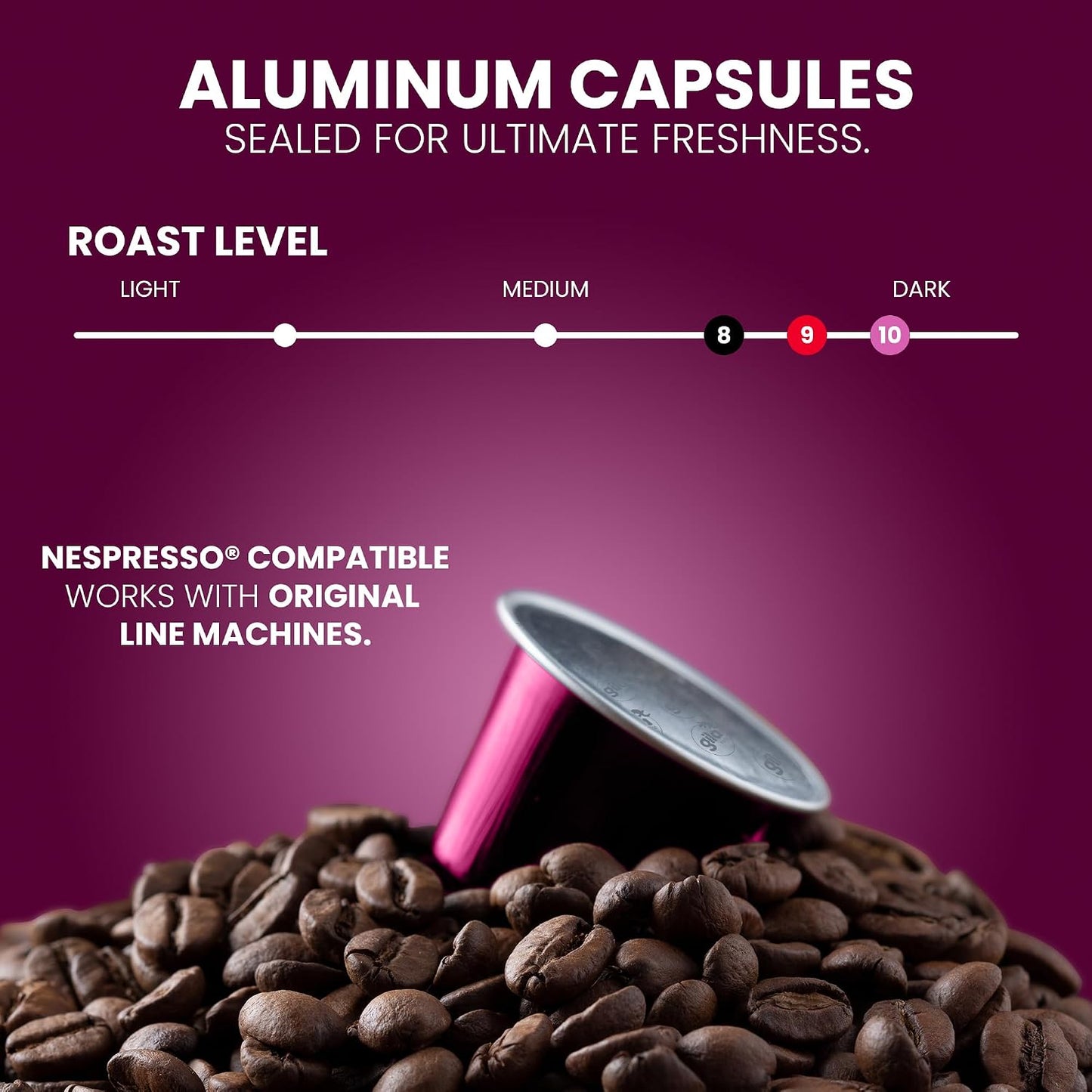 gila cafe Espresso Coffee Capsules, Nespresso Original, Dark Roast, 60ct