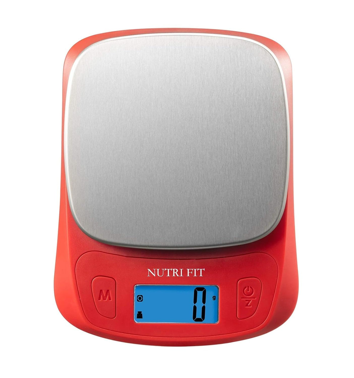 Ultra Slim Food Scale Digital Kitchen Scales Weight Grams Oz Red | Stainless Steel Panel, 1g Increment, Max 11lbs, Backlit Screen, High Precision, Coffee Making, Meal Prep, Include Batteries