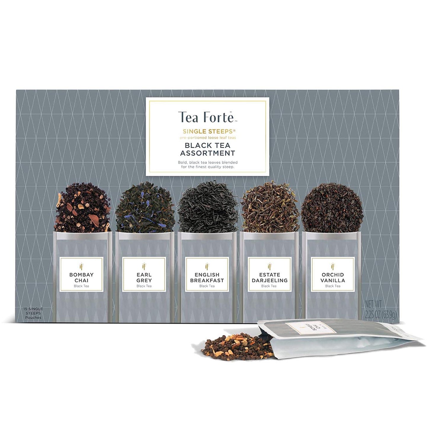 Tea Forte Black Tea Assortment Single Steeps Loose Leaf Premium Tea Gift Set Sampler, 15 Count 3 of 