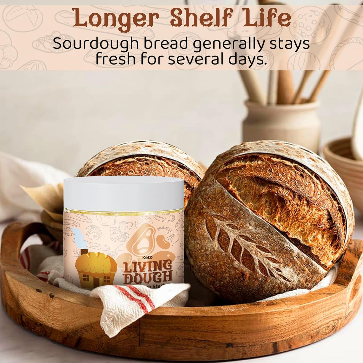 Keto Sourdough Bread Starter for Baking, Fresh &amp; Versatile, 3.5 Oz | Australian Low Carb Lupin Flour Organic Sourdough Starter for Artisan Bread, Pizza Dough, Crackers &amp; Keto-Friendly Recipes