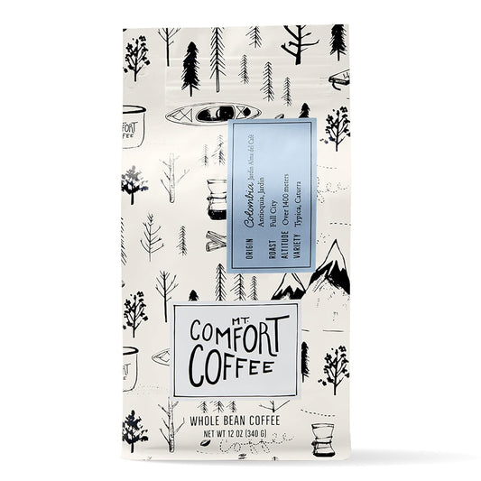 Mt Comfort Coffee Colombia Full City Roast, 12 oz Bag - Bold & Robust Arabica Beans from Colombia, Full City Roasted for
