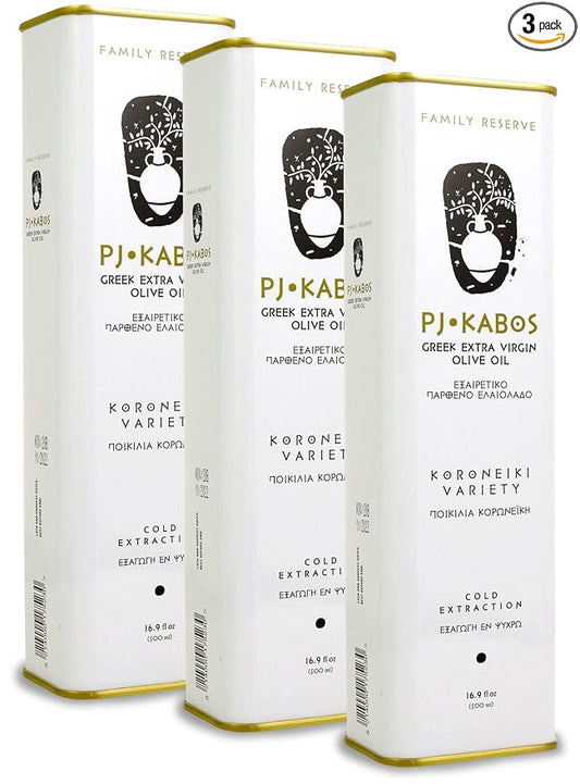 P.J. KABOS 2024/25 Harvest, High Phenolic (450+mg/kg), Premium Greek Extra Virgin Olive Oil, Kosher, Greece, Cold Extracted,