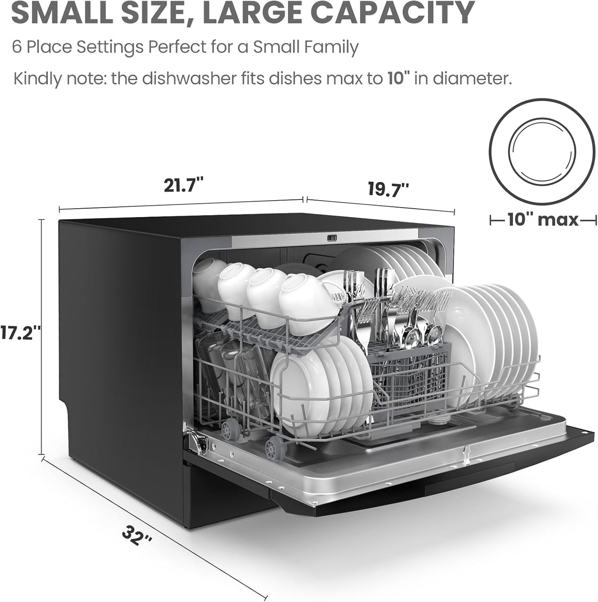 COMFEE’ Countertop Dishwasher