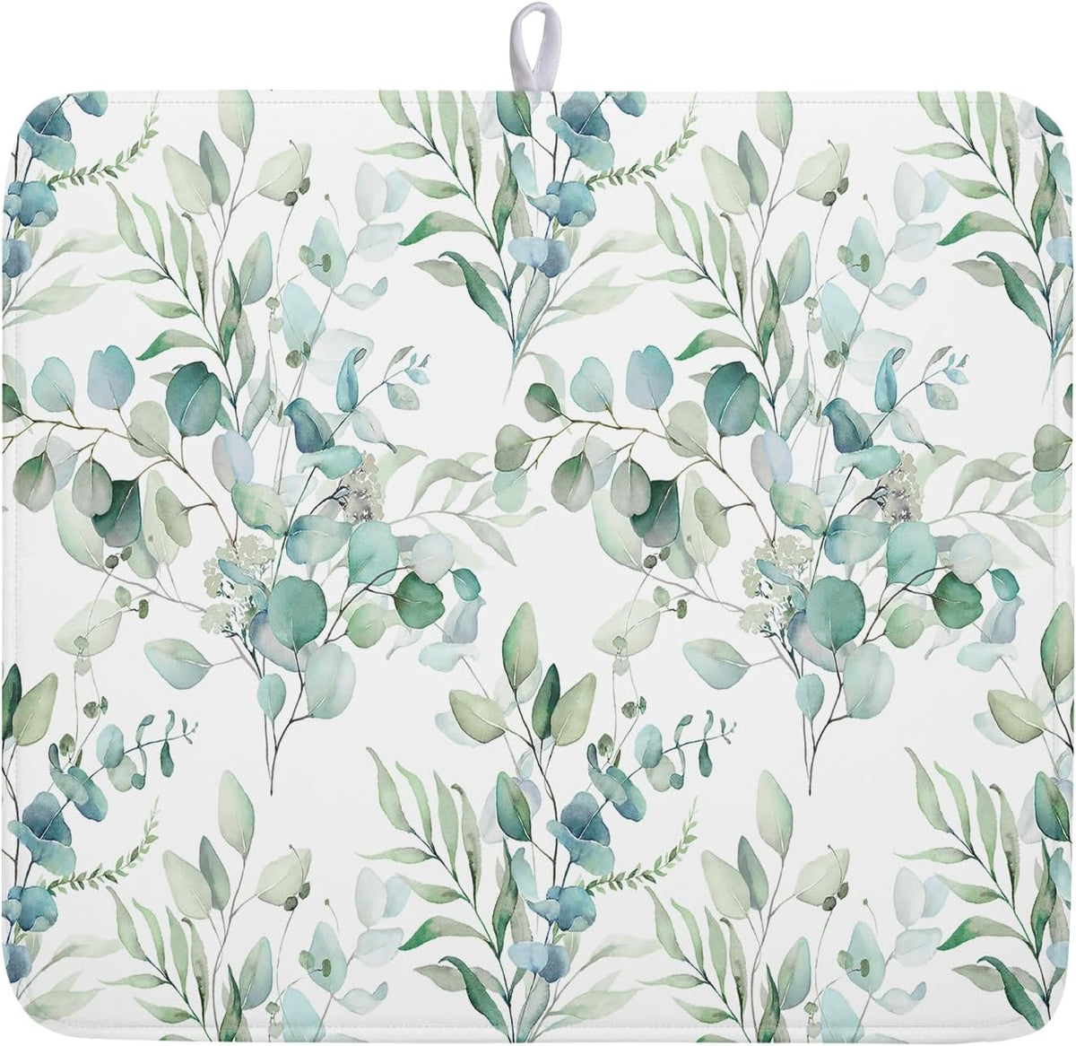 Watercolor Sage Leaves Dish Drying Mats for Kitchen Counter 16x18 Inch