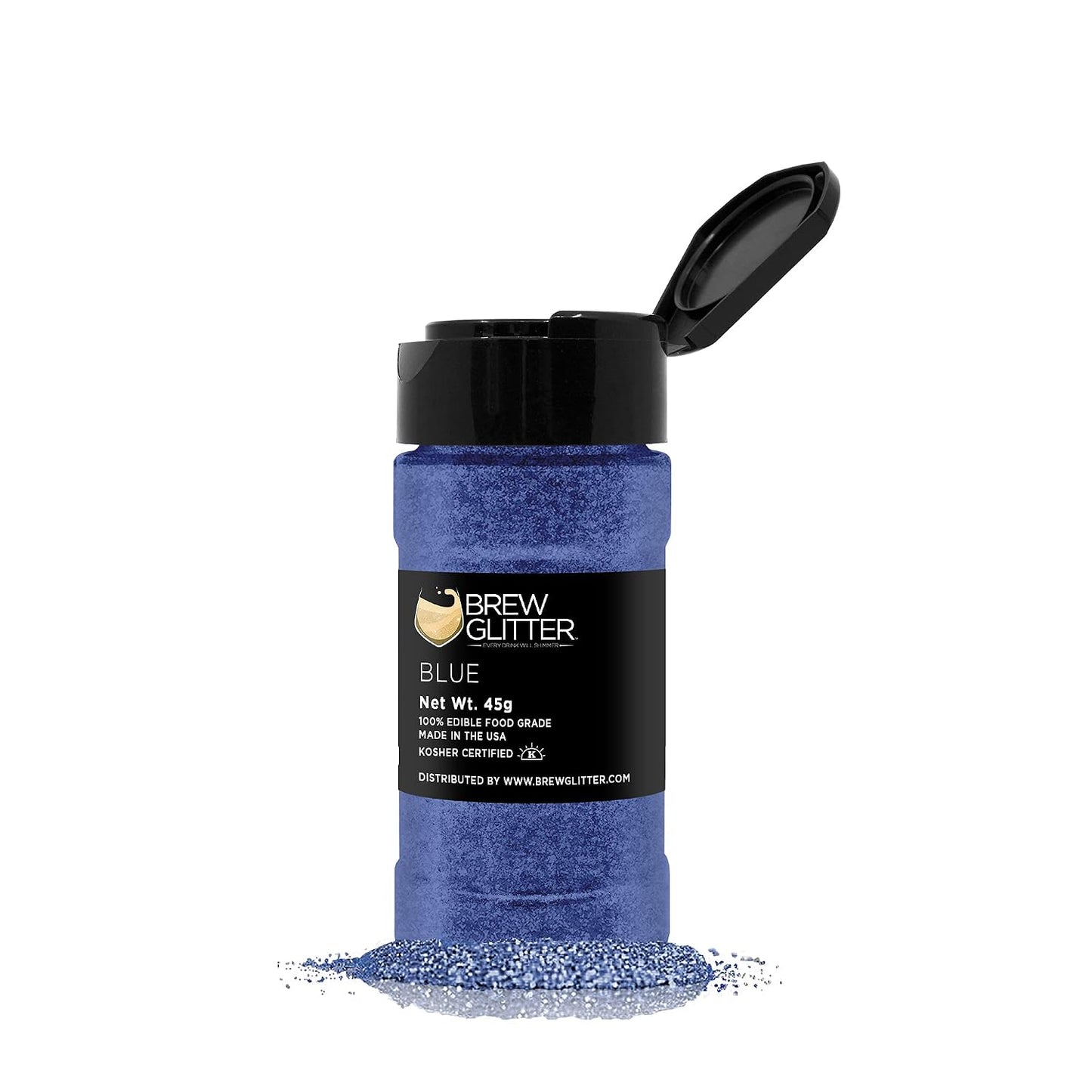 Blue BREW GLITTER Edible Glitter for Drinks, Cocktails, Beer, Garnish Glitter &amp; Beverages | KOSHER &amp; HALAL Certified | 100% Edible &amp; Food Grade | Vegan, Gluten, Nut Free (45g Shaker, Blue)