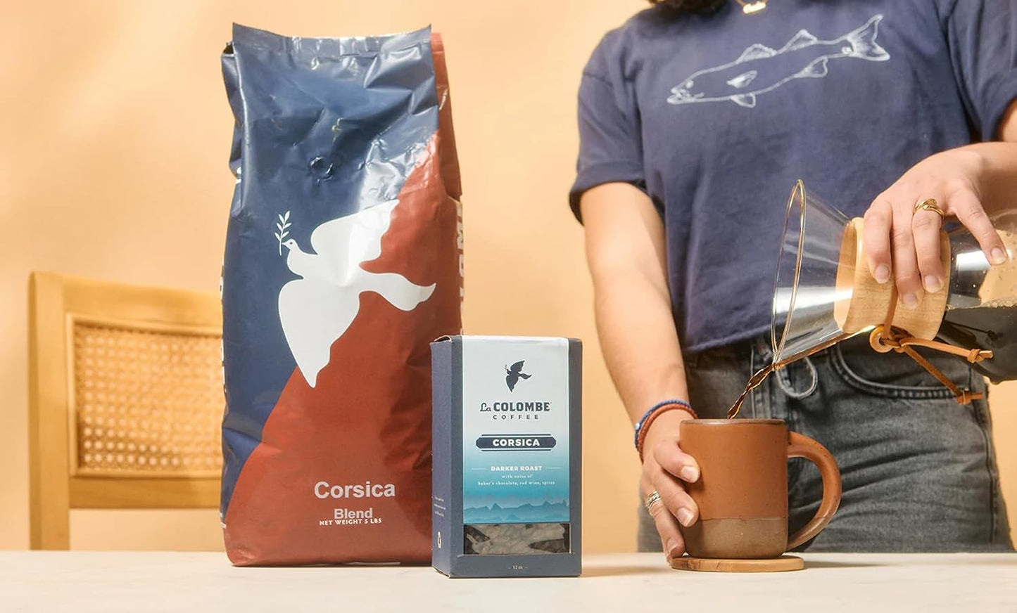 La Colombe Corsica Dark Roast Whole Bean Coffee - 12 Ounce (Pack of 4)