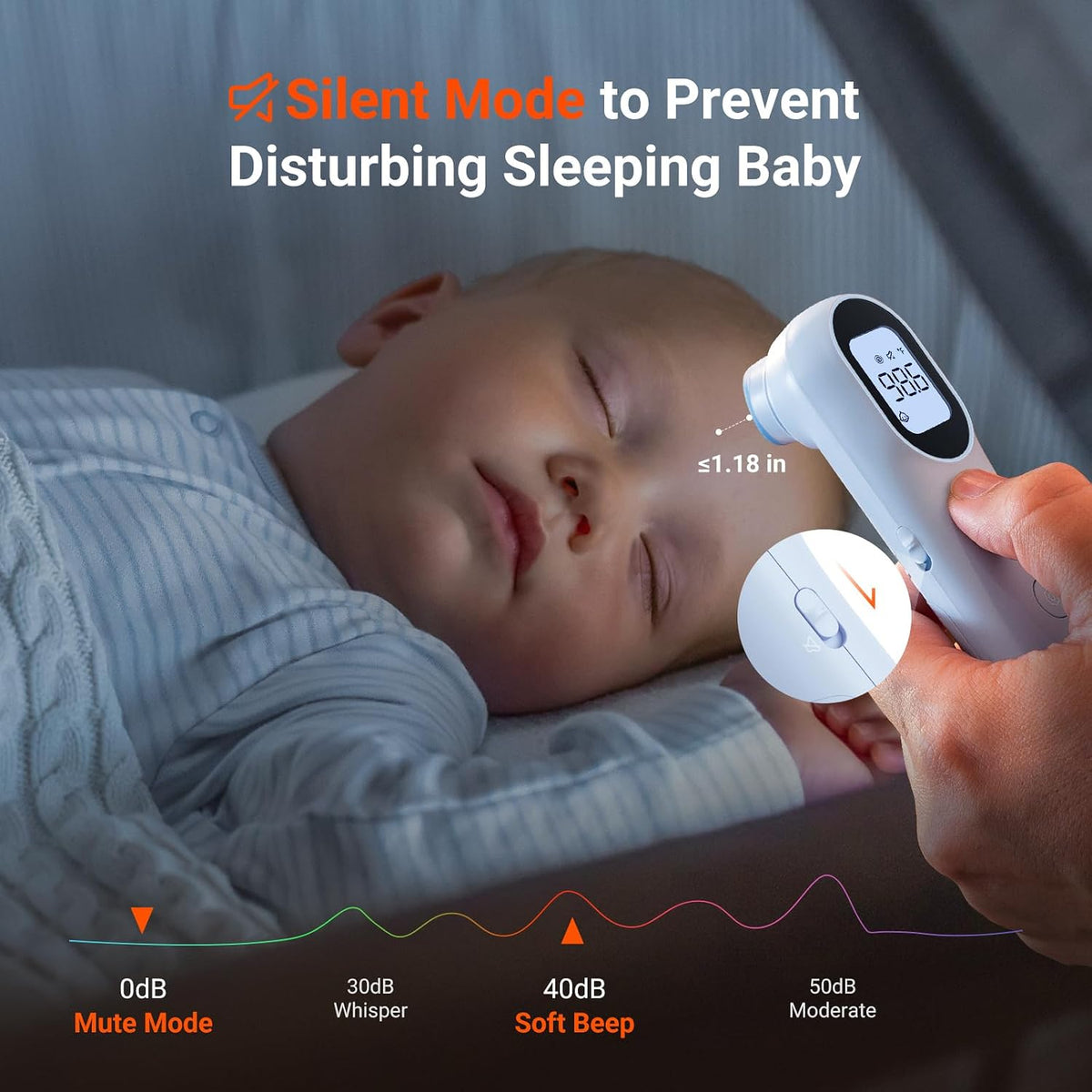 iHealth Infrared Digital Thermometer for Adults, Kids, Baby PT9L Blue | 3-in-1 Mode &amp; 3-Color Prompt, Fever Alarm &amp; Silent Mode, Forehead &amp; Object Detection, 40 Memory Storages
