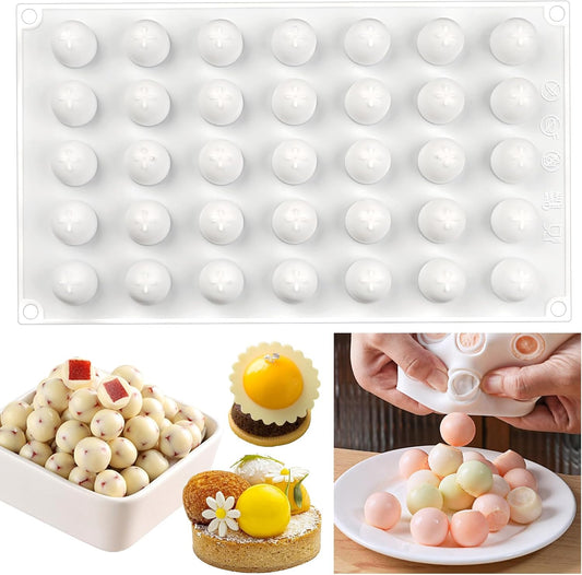 Small Chocolate Molds, 35-Cavity Silicone Semi-Sphere Candy Molds