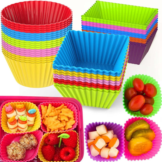 XANGNIER 40 Pcs Silicone Lunch Box Dividers,Reusable Lunch Bento Box Accessories for Kids,Lunchbox Supplies Accessories,Back