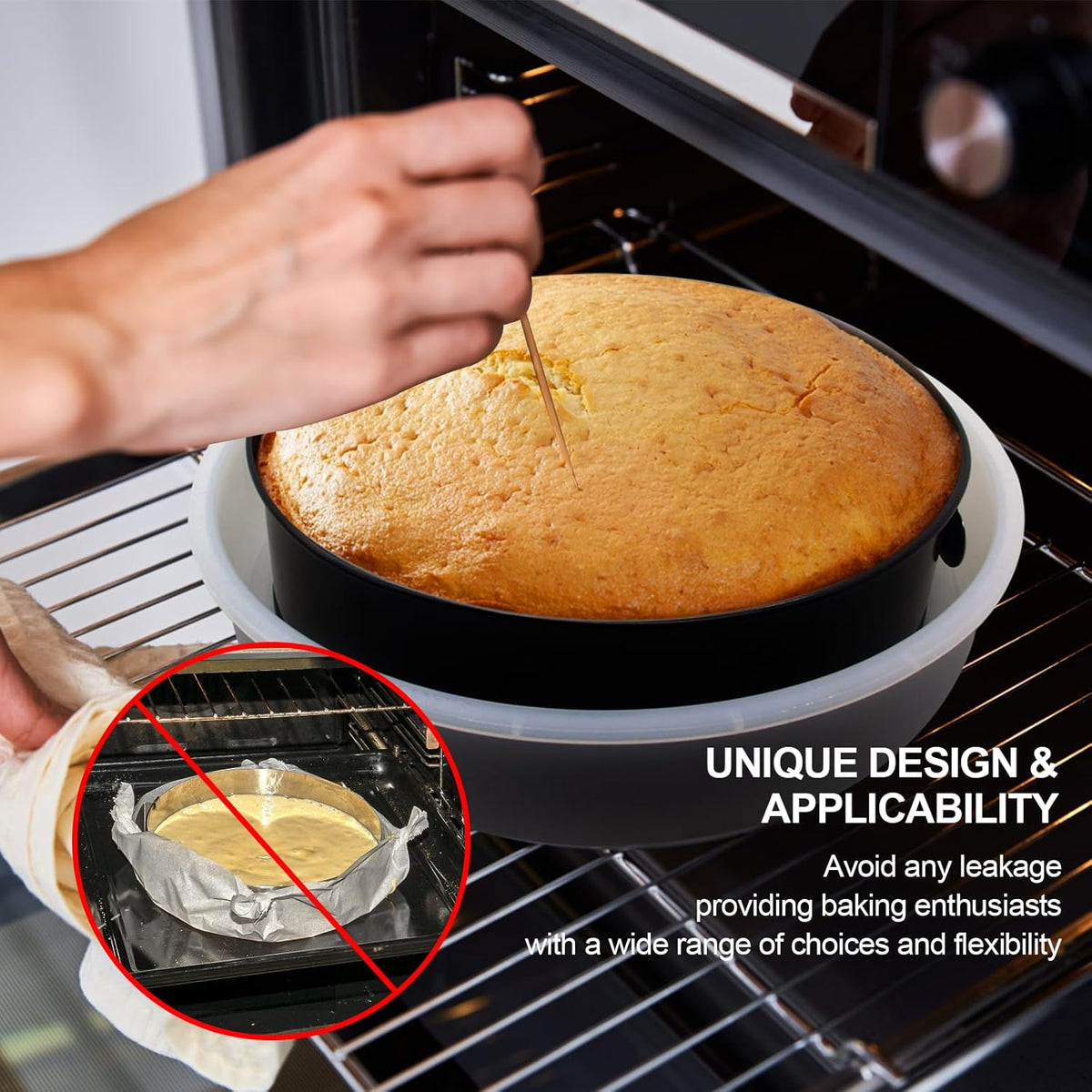 Springform Pan Protector, Waterproof Seal for 10" Cake Plates | Springform pan protector prevents water entering cake plate, compatible 10" pans, cheesecake essential, reusable &amp; easy clean