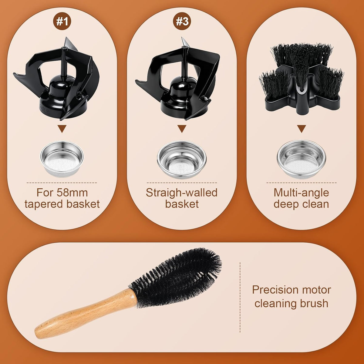 Electric Portafilter Cleaner, Automatic Portafilter Cleaner 58mm Knock Box | Dual Station Coffee Puck Cleaner Machine | Espresso Knock Box | Puck Sucker | Commercial &amp; Home Barista Tool