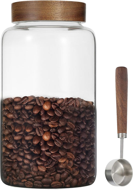 Large Glass Coffee Jars with Spoon