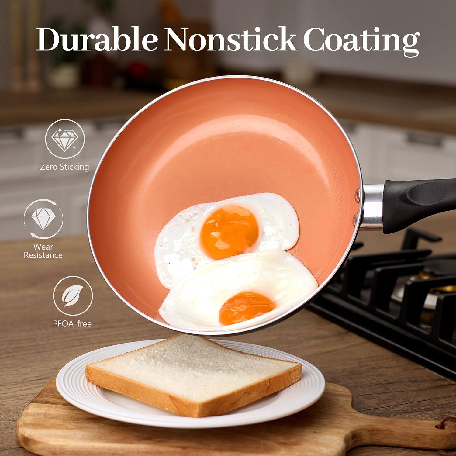 BECIGAR Ceramic Pots and Pans Set, 15PCS Nonstick Set Ceramic Cookware Set, Nonstick Pan Pots and Pans Set Non Stick Coo