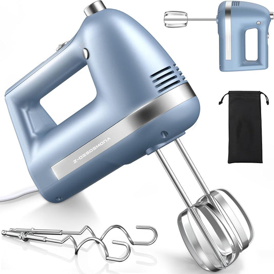 Electric Hand Mixer, Powerful 300W Hand Mixer Electric Handheld with 304 Beaters, Dough Hook, Hand Held Mixer with Turbo for