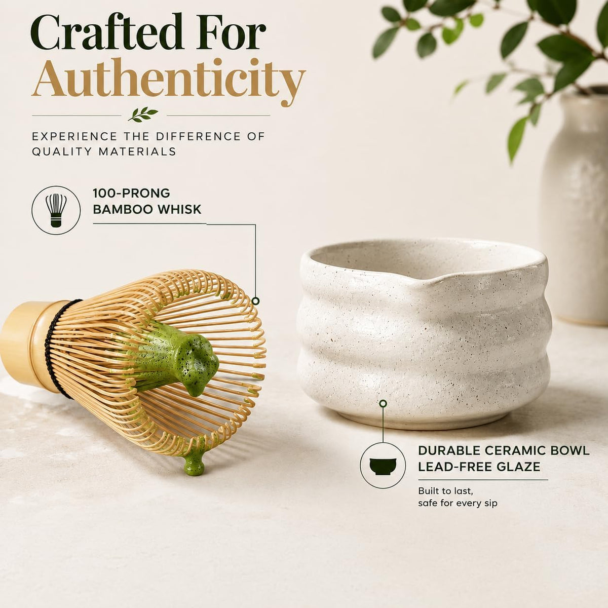 BARISTA EMPEROR® MATCHA WHISK SET PREMIUM 11pcs - Professional Matcha Kit Set with Matcha Bowl, Matcha Whisk, Milk Frother, Spoon, Sifter, Scoop, Stand, Tea Mat, Cloth, Ebook - Matcha Bowl Set