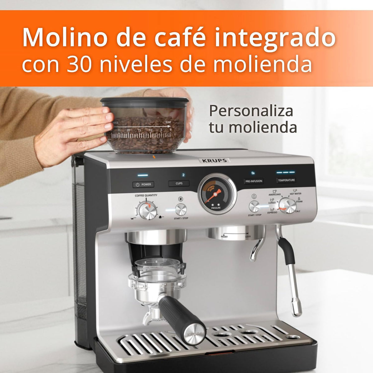 KRUPS Barista Espresso Machine with Built-In Grinder