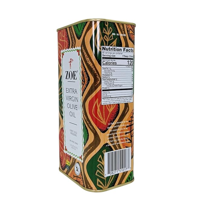 ZOE Extra Virgin Olive Oil, 1-Liter Tins (Pack of 2)