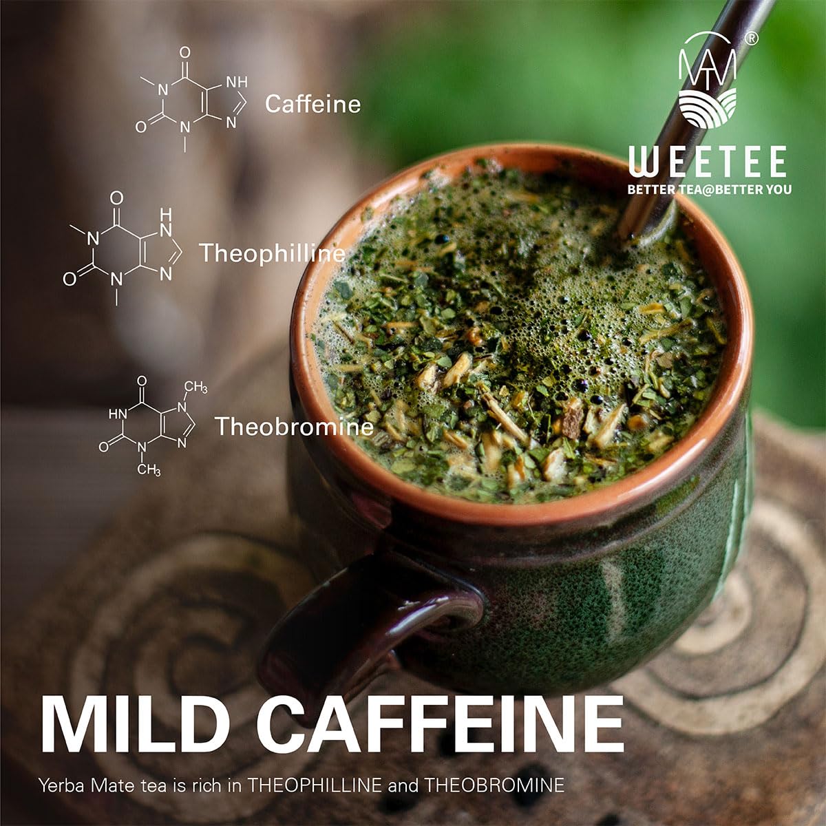 WT WEETEE Yerba Mate Tea Bags 50 Count, Unsmoked, Corn Fiber Pyramid Bags | 100% Natural Yerba Mate from Argentina | Smooth, Robust &amp; Balanced Flavor Perfect Coffee Replacement, Hot or Iced