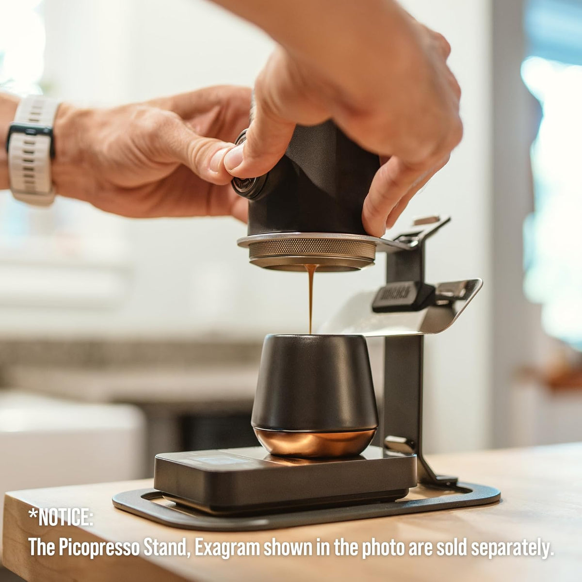 WACACO Picopresso Portable Coffee Maker Pro-level with Protective Case | Compatible Ultra-fine Grind, Manually Operated, 10cm Height Truly Compact for Travel, Bundled with Protective Case