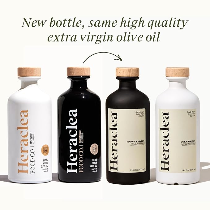 Heraclea - The Pairing - Organic Extra Virgin Olive Oil - Cold Pressed - Organic Olive Oil - Cold Pressed EVOO - Polyphenol Rich EVOO - 16.9 oz Bottles