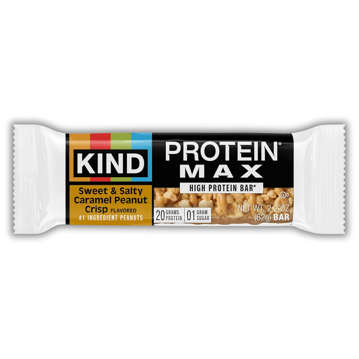 KIND Protein MAX Bars Variety Pack, Gluten Free, Low Sugar, High Fiber Snacks, Sweet &amp; Salty Caramel Peanut Crisp, Crispy Chocolate Peanut Butter, 20g Protein, 12 Count