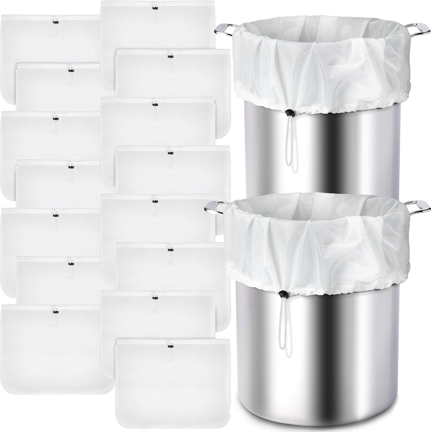 Chumia 15 Pack Brew Bags Reusable Extra Large 26 x 22'' Fine Mesh Strainer Cold Brew Filters Drawstr