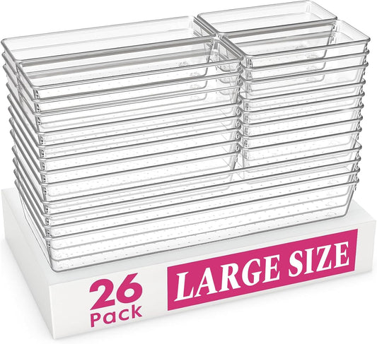 Criusia Large Drawer Organizer Bins 26 Pack