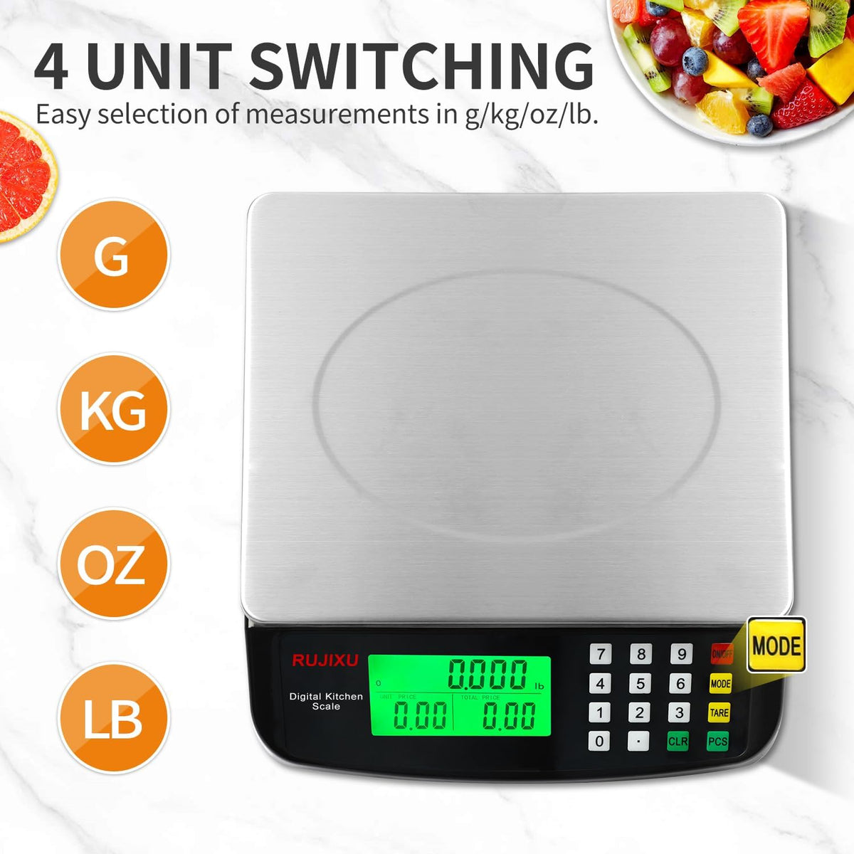 66lb Food Scale Large Kitchen Scales Digital Weight Grams and Ounces