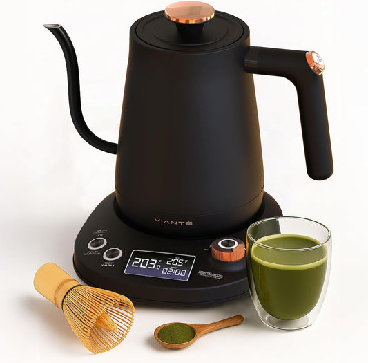 Viante Electric Gooseneck Kettle 0.8L, Pour Over Coffee &amp; Tea, Temp Control