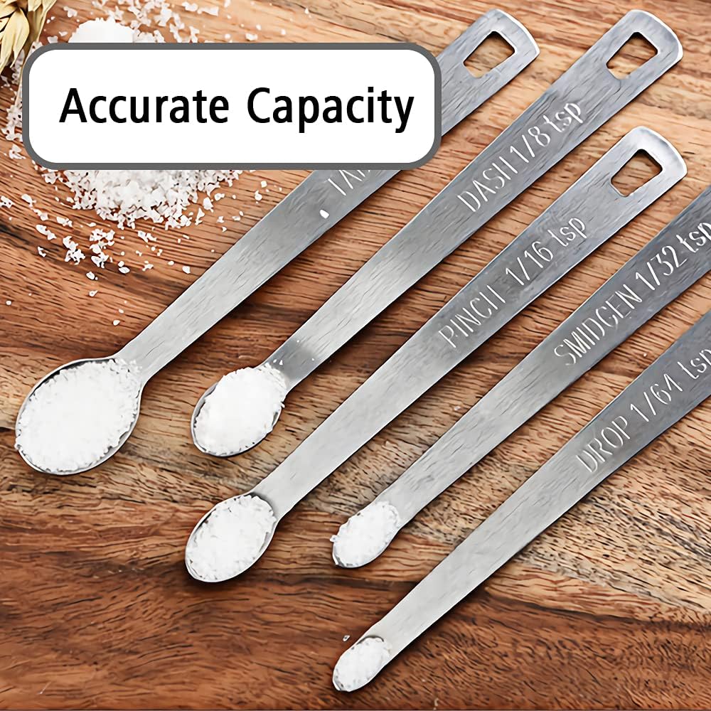 2PCS 1/64 Teaspoon(1/64tsp, 0.08ml, Drop) Single Tiny Measuring Spoon, Small Individual Stainless Steel Measure Spoons Only