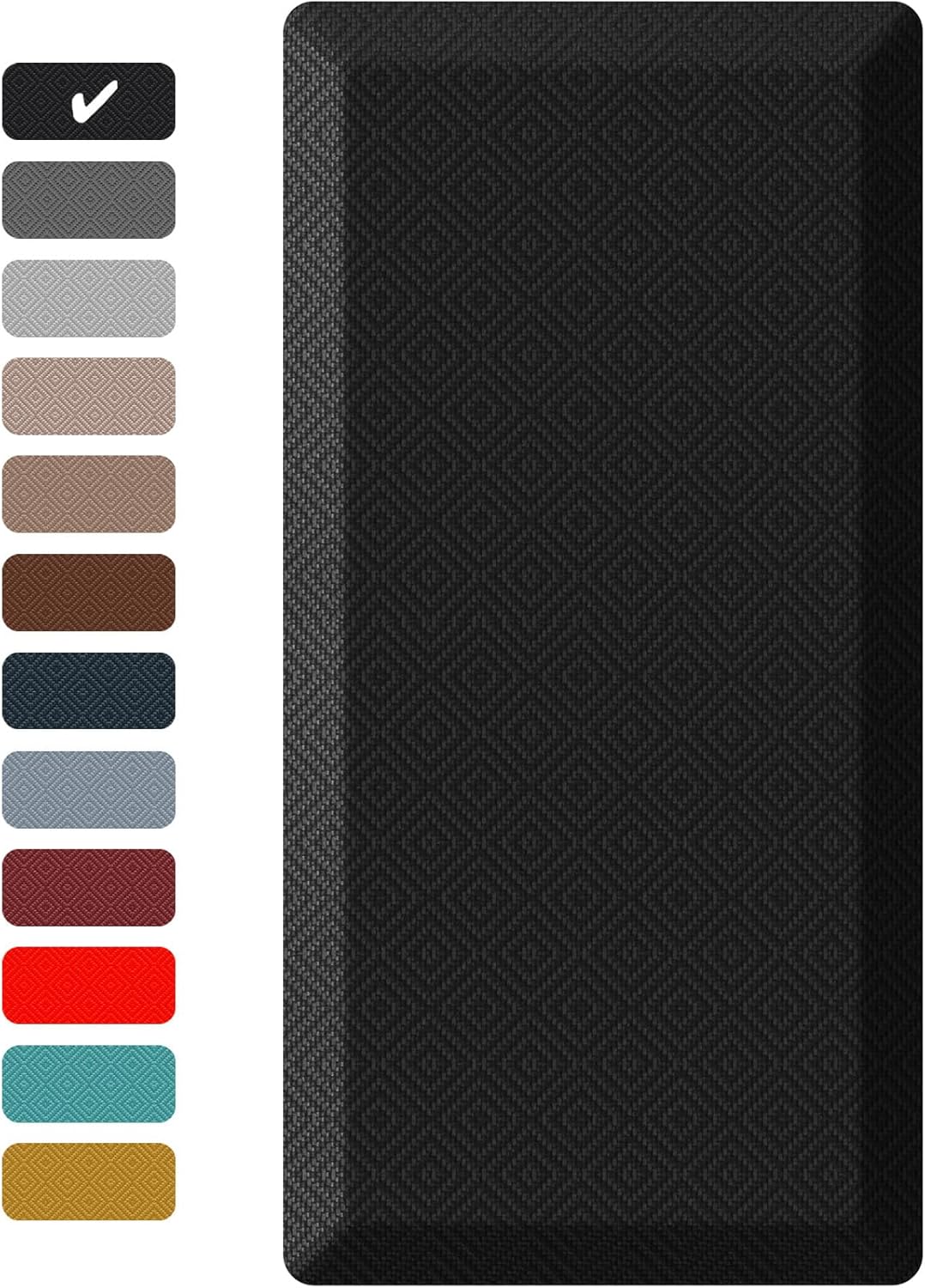 Ophanie Kitchen Mats for Floor, 3/4 inch Thick, 20x39 Anti Fatigue Cushioned Mat, Kitchen Rugs, Waterproof, Comfort Ergonomic Standing Mat for Office, Home, Sink, Black Non-Slip Ridged Bottom