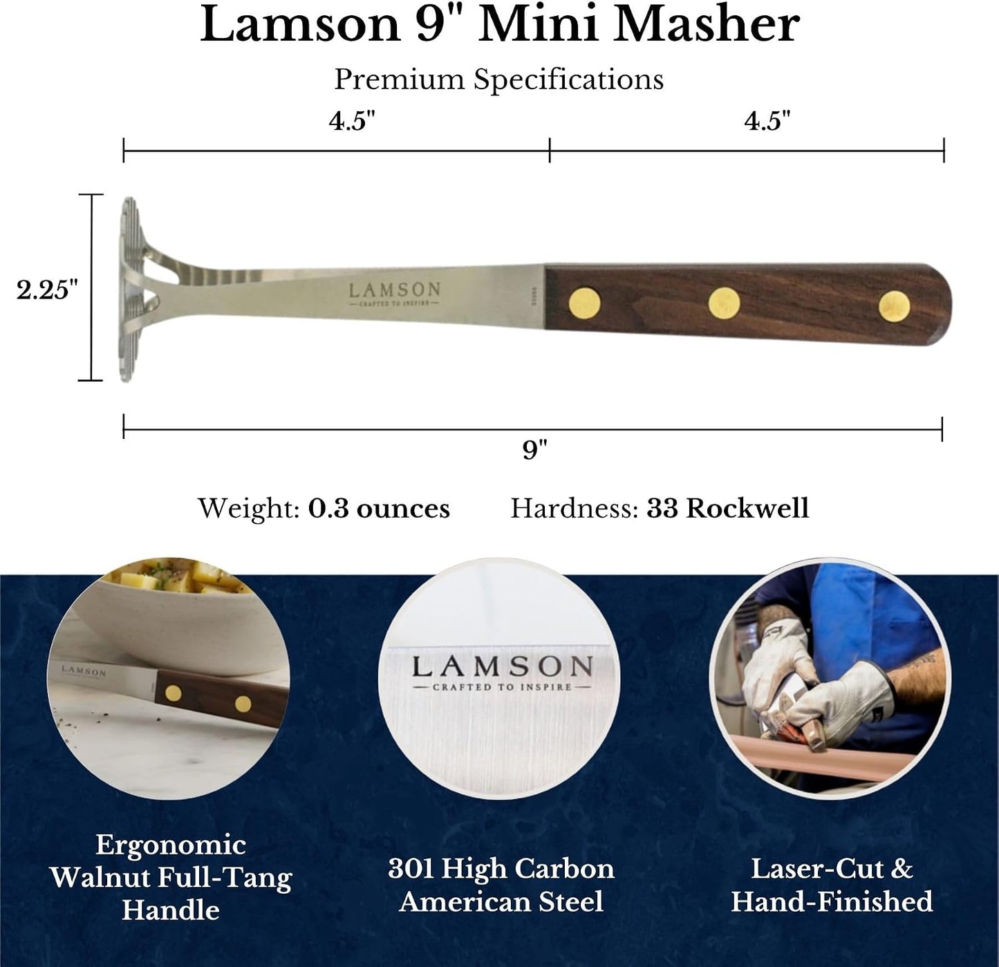 Lamson Mini Masher (Walnut Handle)