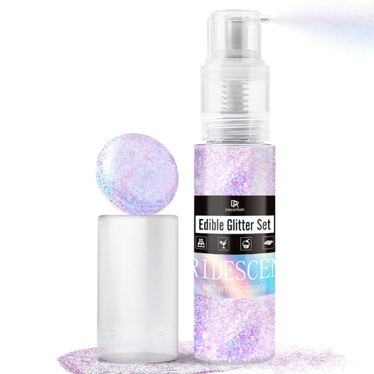 Iridescent Edible Glitter Spray - 3/4oz Luster Dust Edible Food Grade Glitter Shimmer Dust Powder for Cocktails, Drinks,