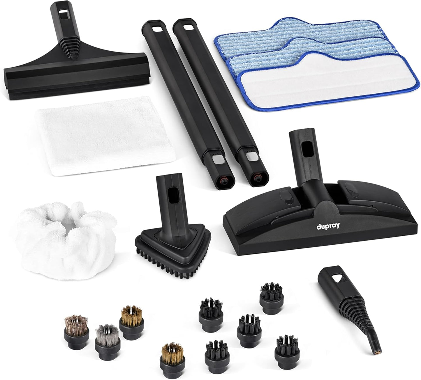 Dupray Neat Steam Cleaner for Home - 20 pieces | Powerful multipurpose steamer | Chemical-free cleaning for floor, car, wall, grout &amp; kitchen | Steam mop|20 Accessories