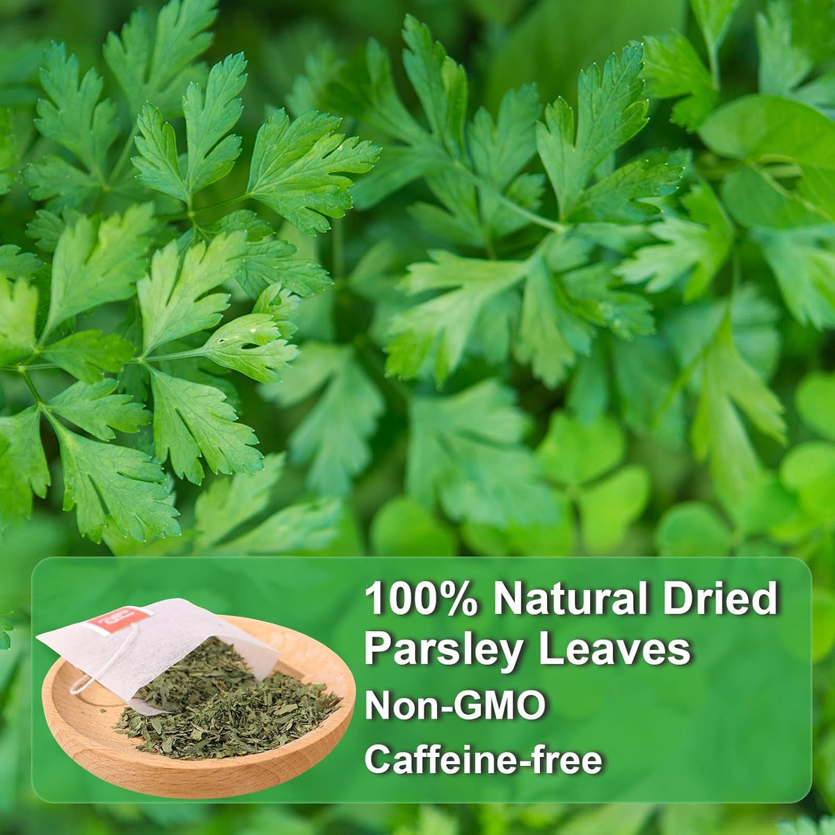 FullChea - Parsley Tea Bags, 40 Count, Dried Parsley Leaves | 100% pure dried parsley herbal tea, Non-GMO, caffeine-free and easy to brew hot or iced