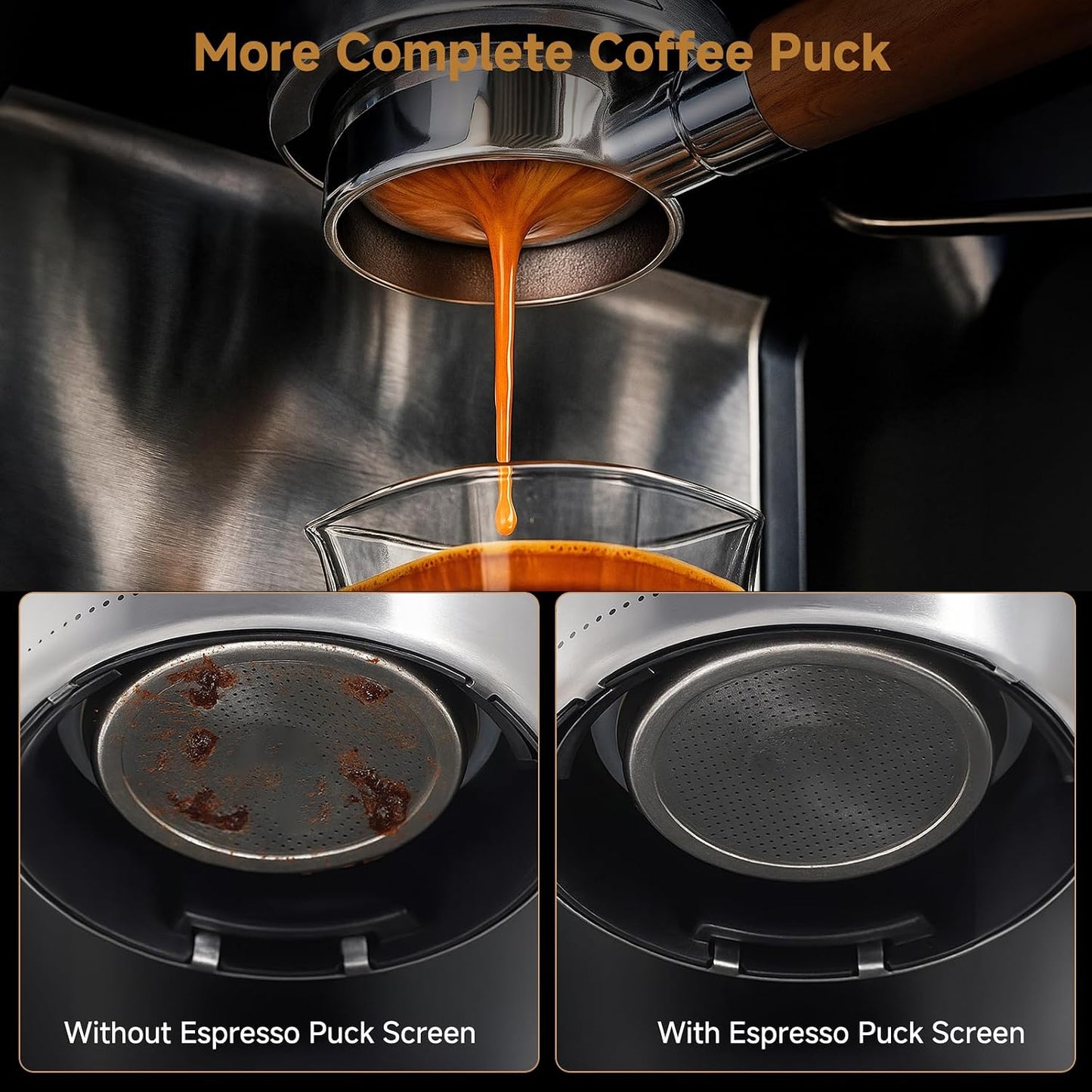 2PCS Espresso Puck Screen, Metal Coffee Filter, 1mm &amp; 1.7mm 51mm | 1.0mm &amp; 1.7mm, 150um 316 Stainless Steel, Reusable Barista Filter for 51mm Portafilter Basket