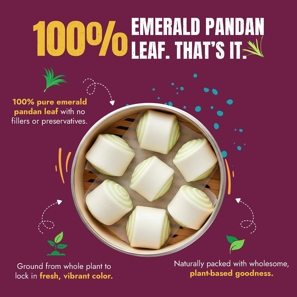 Suncore Foods Emerald Pandan Leaf Powder 3.5oz | Gluten Free | Vegan | Natural Green Food Coloring, For Baking, Drinks, Desserts, Smoothies, Gourmet Flavor, Non-GMO, No Caffein, Resealable Pouch