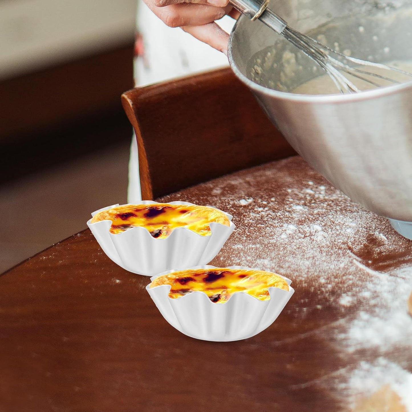 Kichvoe 6Pcs Tart Molds, Aluminum Mini Flan Molds 2.75x3x1.18inch | Detachable &amp; Heat-Resistant, Non-Stick Tart Shells Mini for Bakers, Moms &amp; Dessert Lovers, Easy to Clean &amp; reusable