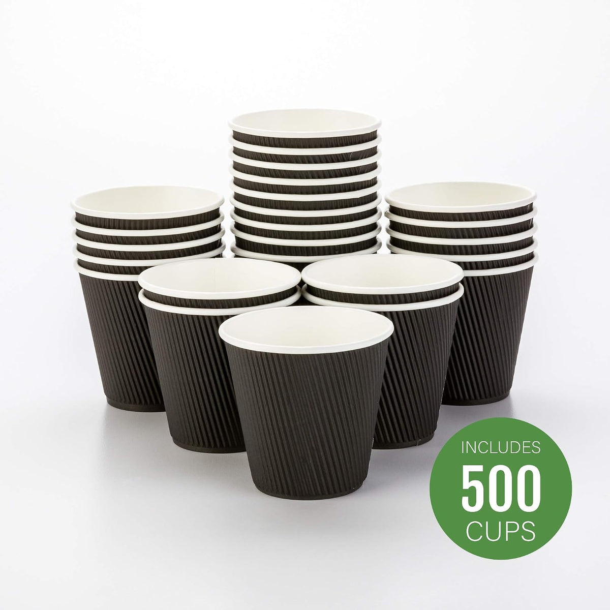 Restaurantware Coffee Cups 500 Pack of 8 oz Paper Ripple Wall Espresso Cups Insulated Leakproof Disposable