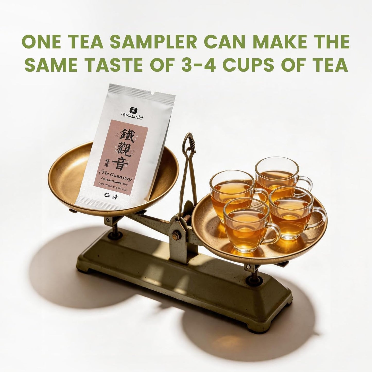 iTeaworld Loose Leaf Chinese Tea Sampler, 8 Flavors (Oolong Tea, Jasmine Flower Tea, Green Tea and White Tea), Each Flavor Comes With 2 Packs Of Loose Leaf Tea Sampler, With Mediumly Caffeinated, Sugar Free for Health, 2.1oz | Up to 200 Cups|Longjing,Jasm