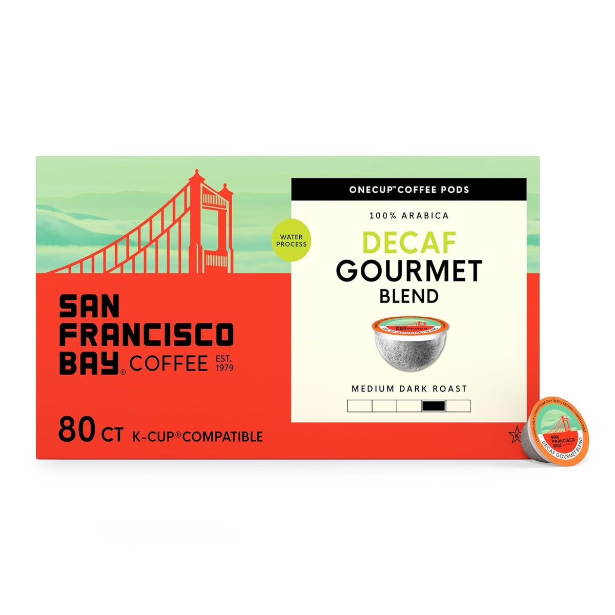 San Francisco Bay DECAF Gourmet Blend K-Cup Compatible Coffee Pods, 80 ct