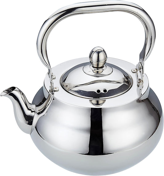 SANQIAHOME Stainless Steel Teapot With Removeable Infuser 71 oz (2000ml) Thickened Mirror Polished Stovetop Tea Maker for