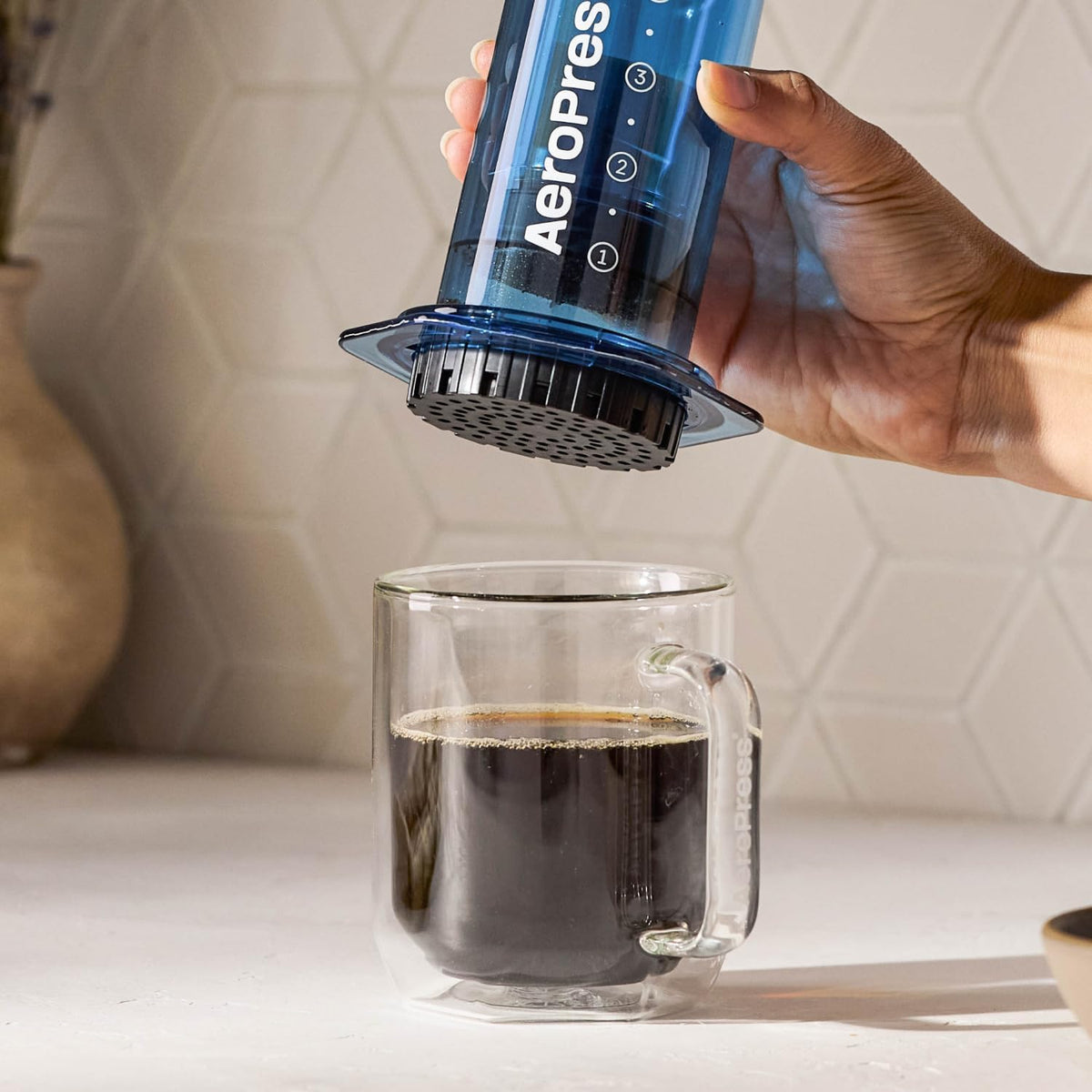 AeroPress Clear Blue Coffee Press