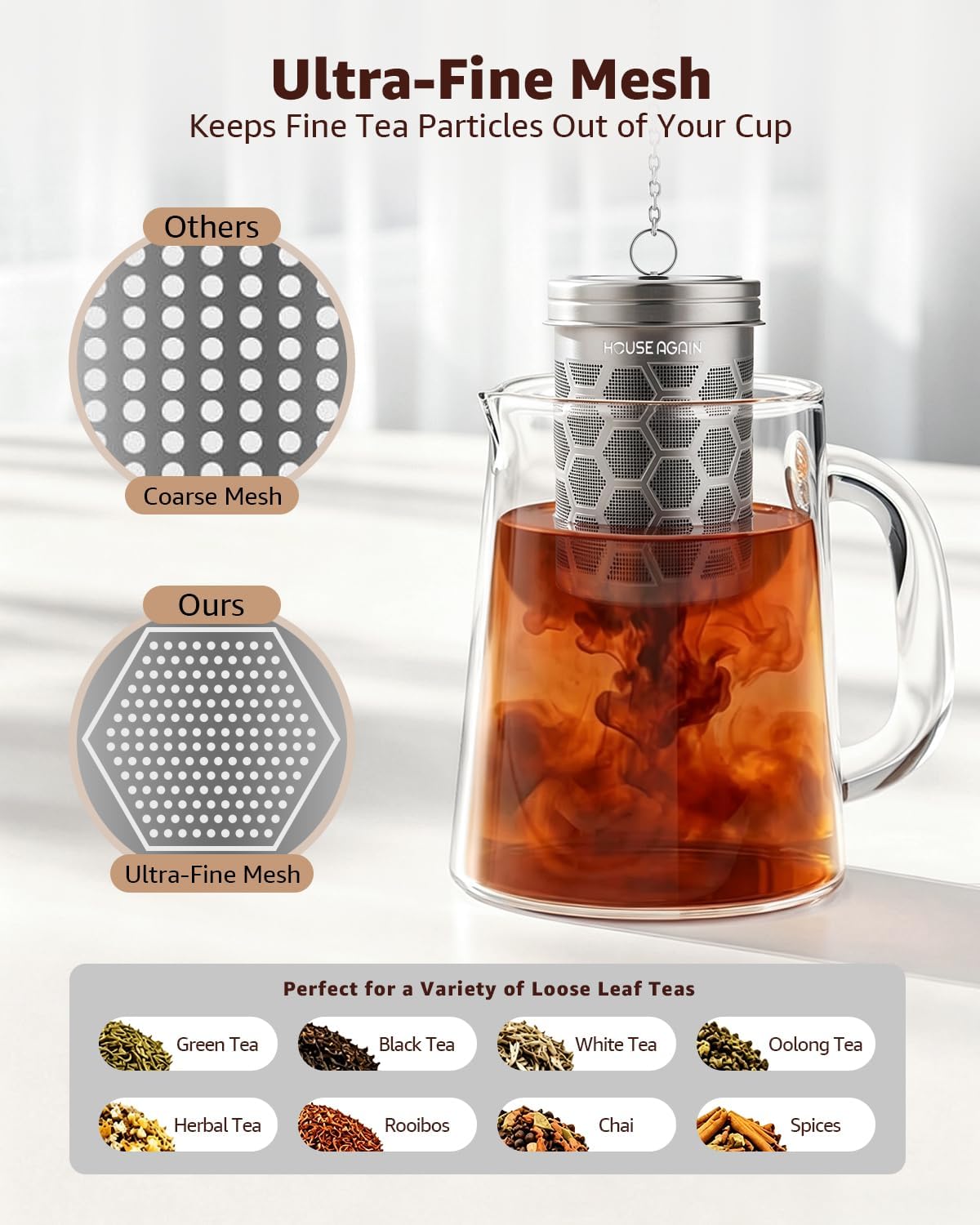House Again 2 Pack Tea Strainers for Loose Tea