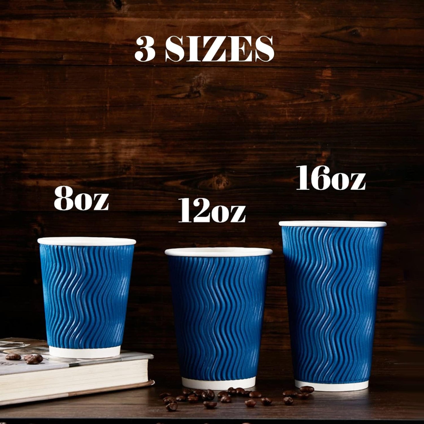 Lamosi 120 Pack 8 oz Disposable Coffee Cups, Insulated Corrugated Paper Cup