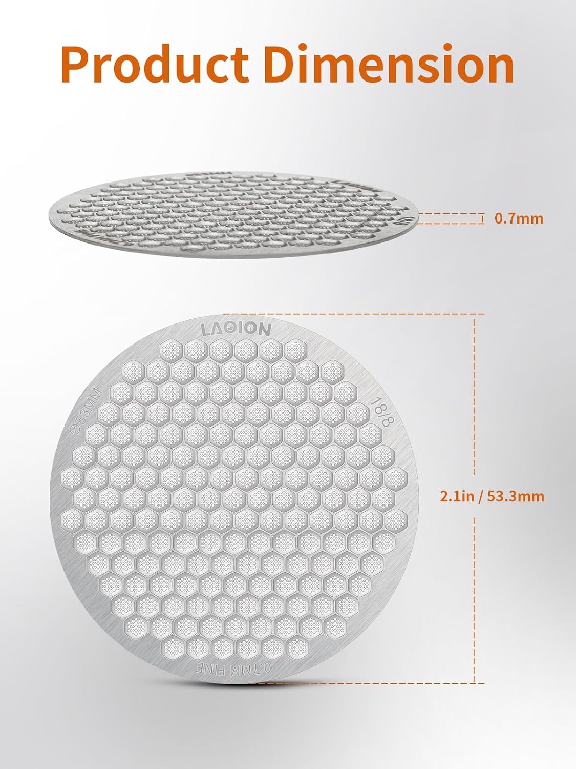LAOION 53.3mm Espresso Puck Screen, Reusable Espresso Filter Screen