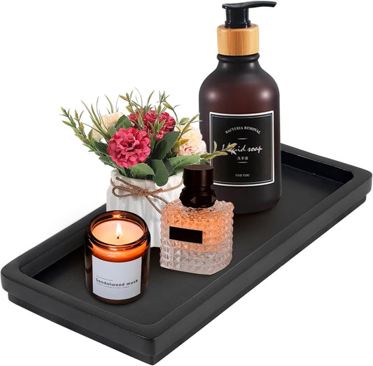 Acacia Wood Decorative Vanity Tray - 11.8 x 5.9 inches Suitable for Countertop Bathroom Sink Dresser Toilet Tank - Modern