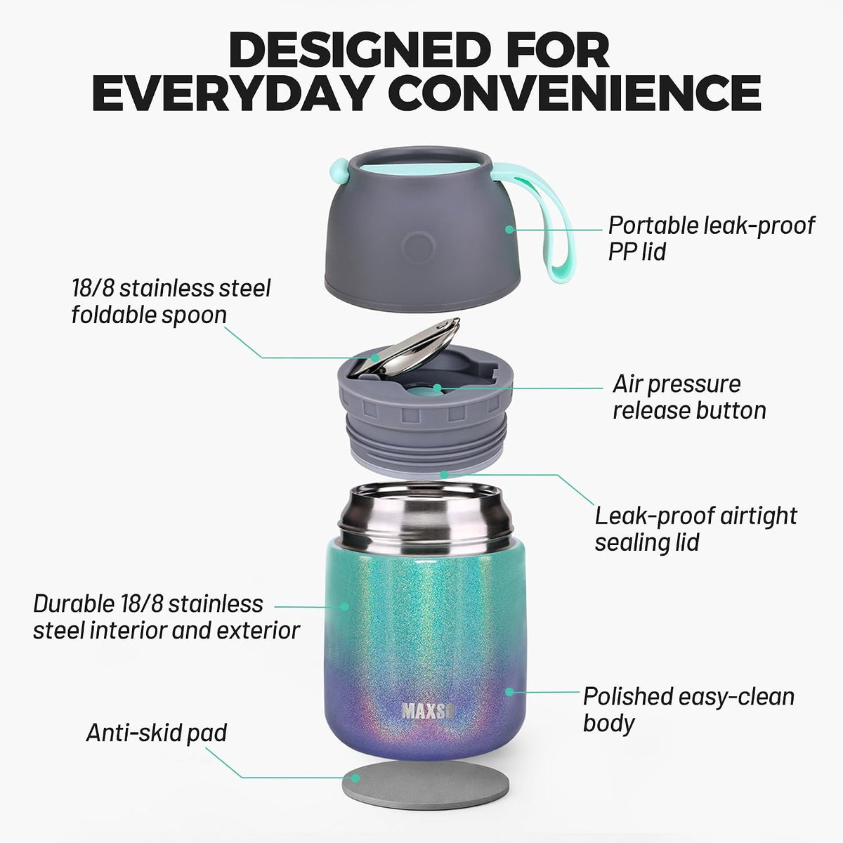 Insulated Thermo Soup Jar for Kids & Adults